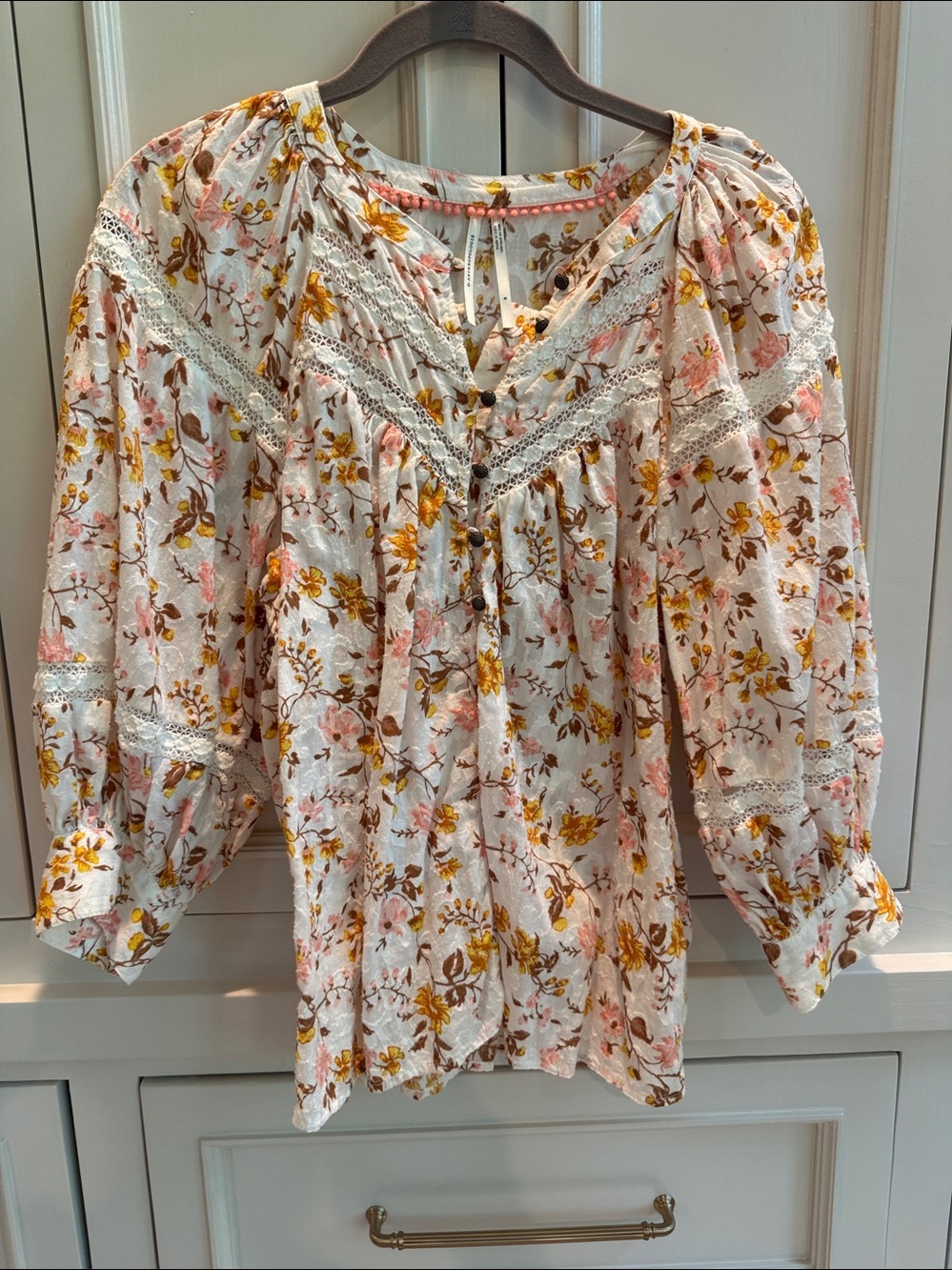 Anthropology boho cotton blouse size small